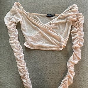 Pretty Little Thing polka dot crop top